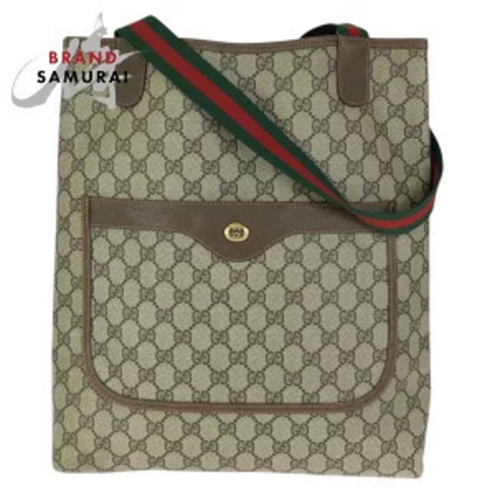 Gucci Sherry tote bag shoulder beige brown GG Supreme canvas leather